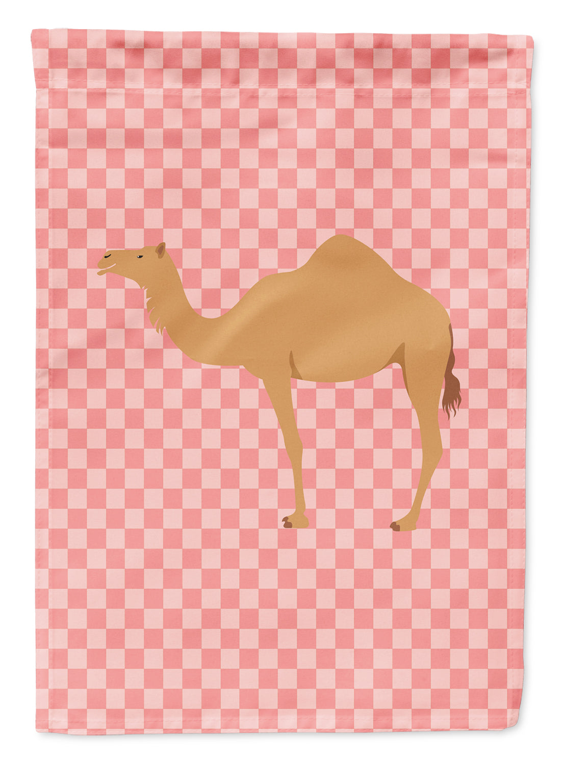 Arabian Camel Dromedary Pink Check Flag Garden Size  the-store.com.