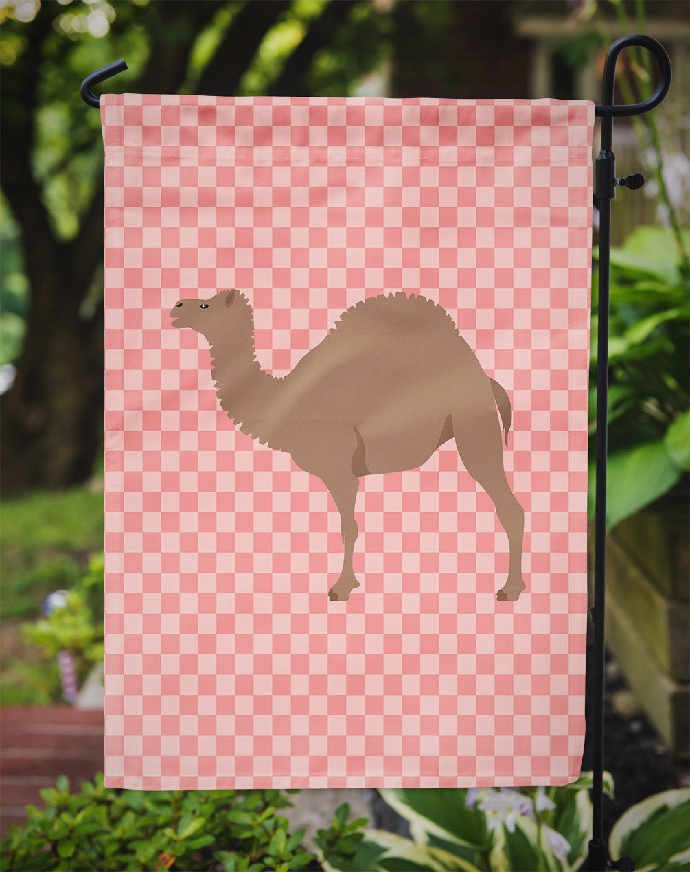 F1 Hybrid Camel Pink Check Flag Garden Size  the-store.com.