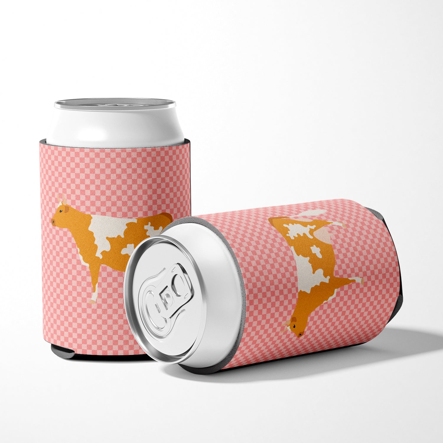 Guernsey Cow Pink Check Can or Bottle Hugger BB7821CC  the-store.com.