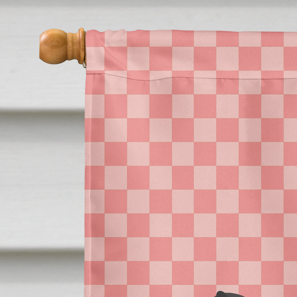 Holstein Cow Pink Check Flag Canvas House Size BB7822CHF  the-store.com.