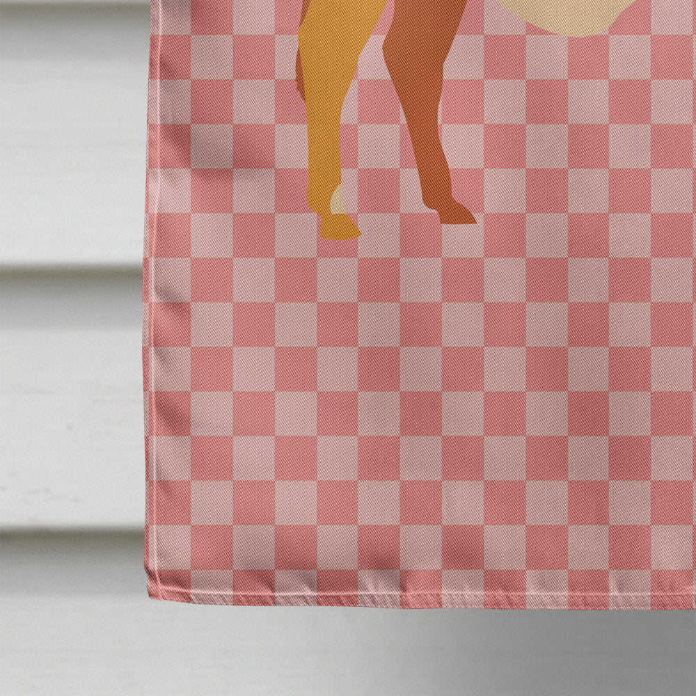 Zebu Indicine Cow Pink Check Flag Canvas House Size BB7825CHF  the-store.com.