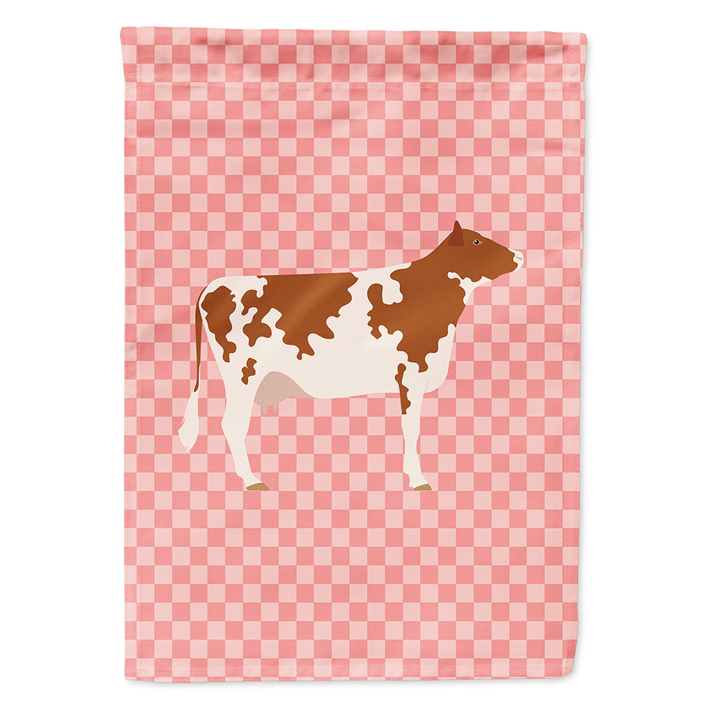 Ayrshire Cow Pink Check Flag Canvas House Size BB7827CHF  the-store.com.