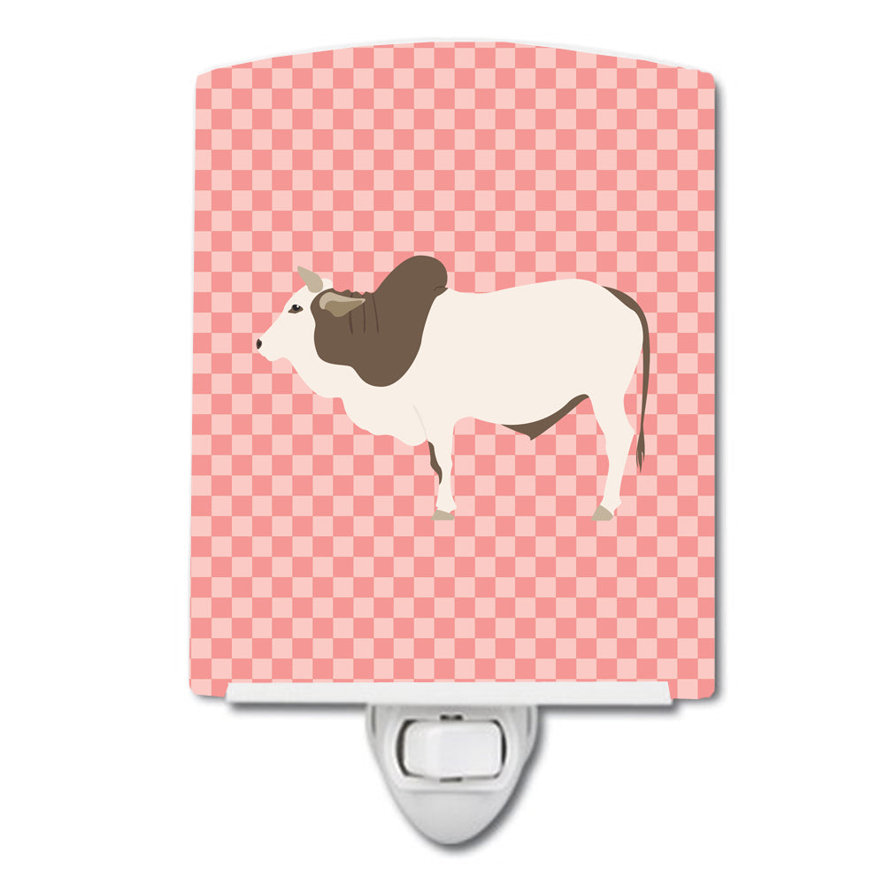 Malvi Cow Pink Check Ceramic Night Light BB7830CNL - the-store.com