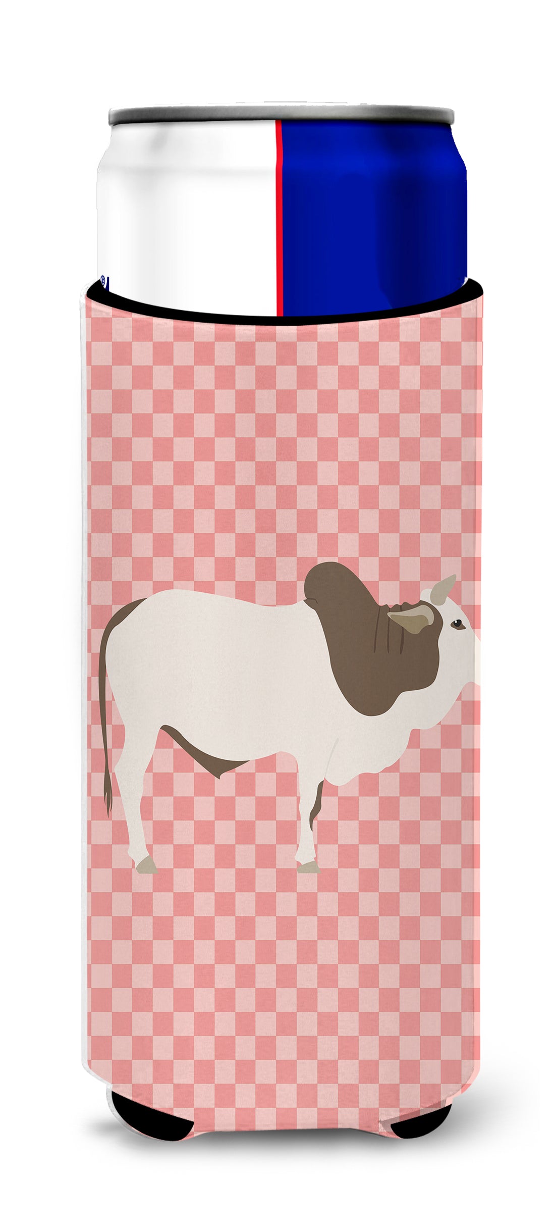 Malvi Cow Pink Check  Ultra Hugger for slim cans  the-store.com.