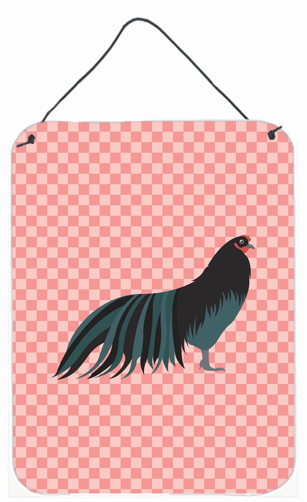 Sumatra Chicken Pink Check Wall or Door Hanging Prints BB7833DS1216 by Caroline's Treasures