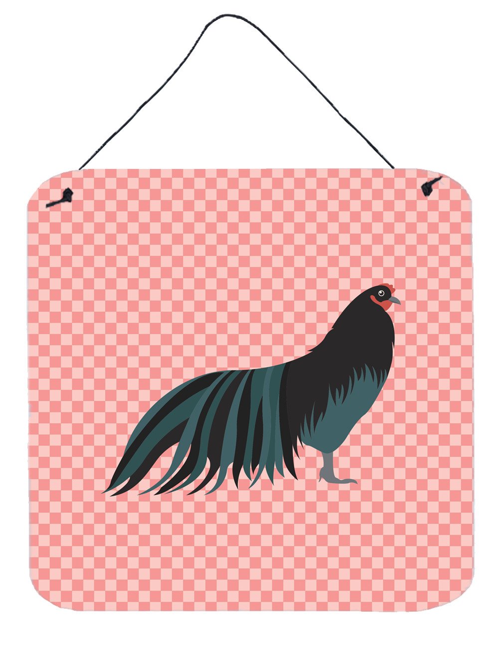 Sumatra Chicken Pink Check Wall or Door Hanging Prints BB7833DS66 by Caroline's Treasures