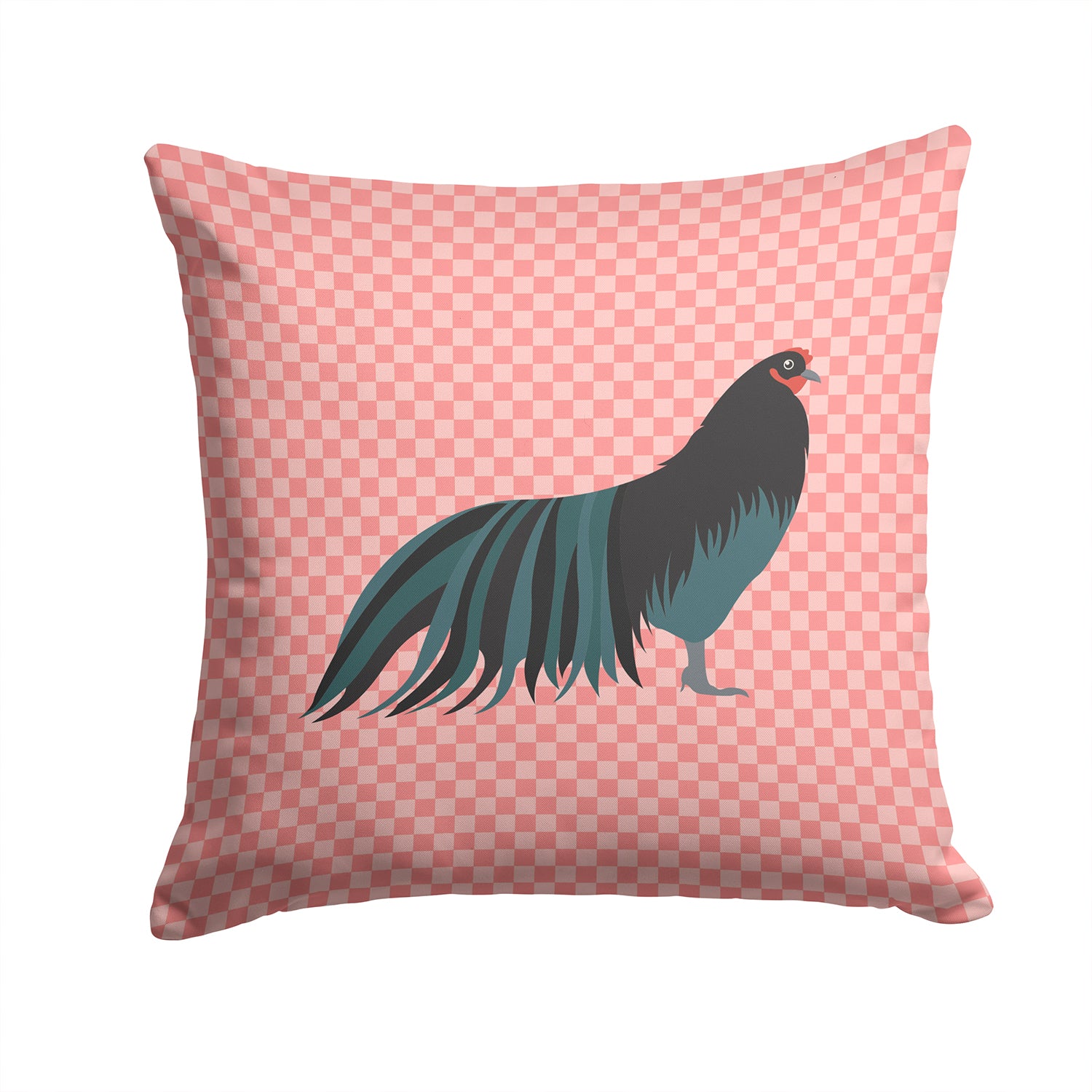 Sumatra Chicken Pink Check Fabric Decorative Pillow BB7833PW1414 - the-store.com