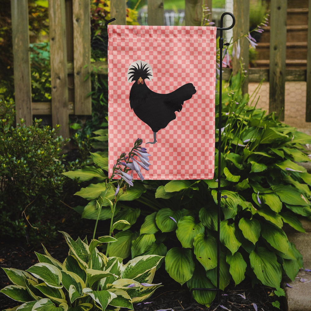 Polish Poland Chicken Pink Check Flag Garden Size  the-store.com.