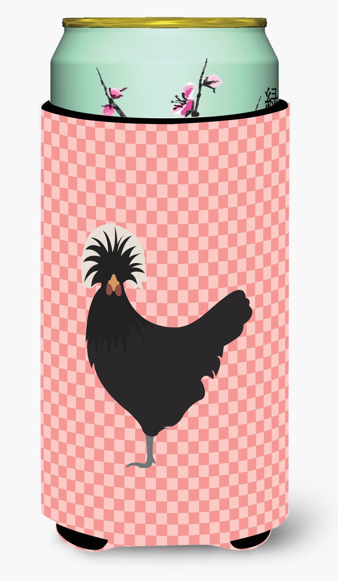 Polish Poland Chicken Pink Check Tall Boy Beverage Insulator Hugger BB7834TBC by Caroline's Treasures