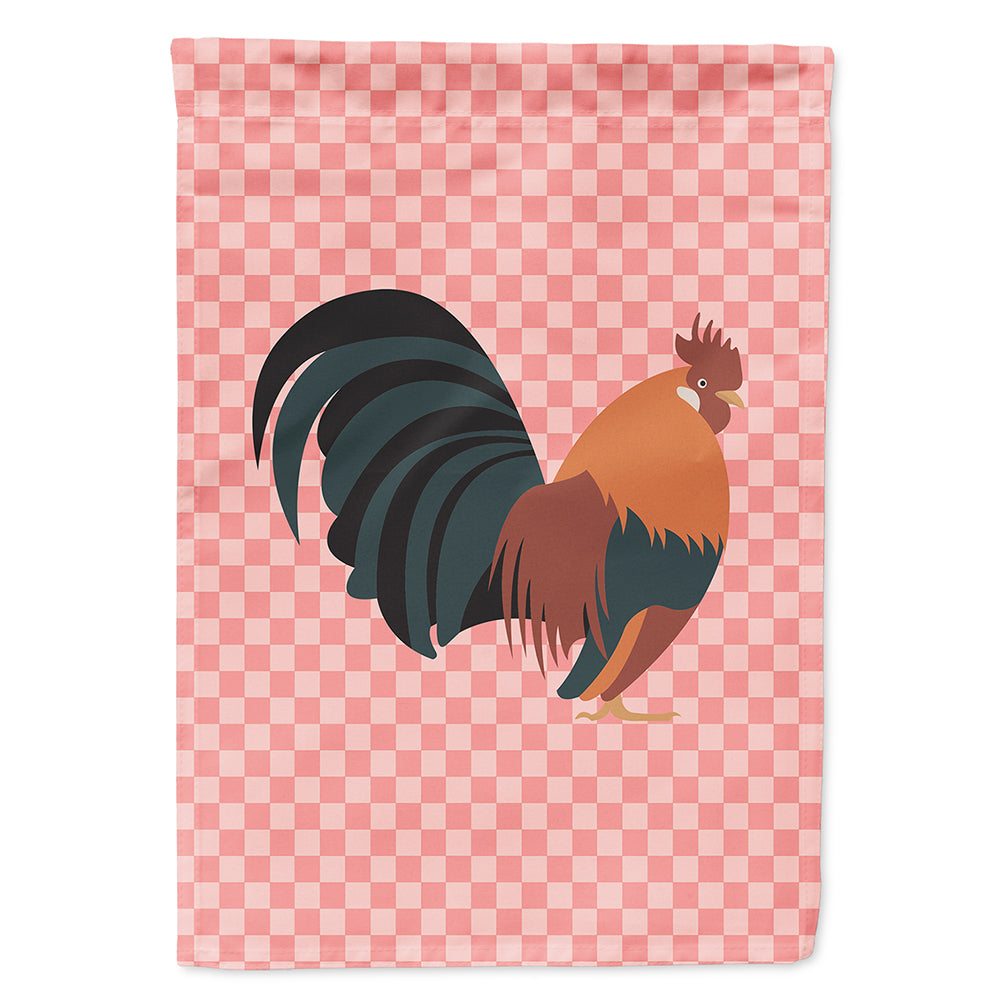 Dutch Bantam Chicken Pink Check Flag Canvas House Size BB7836CHF  the-store.com.