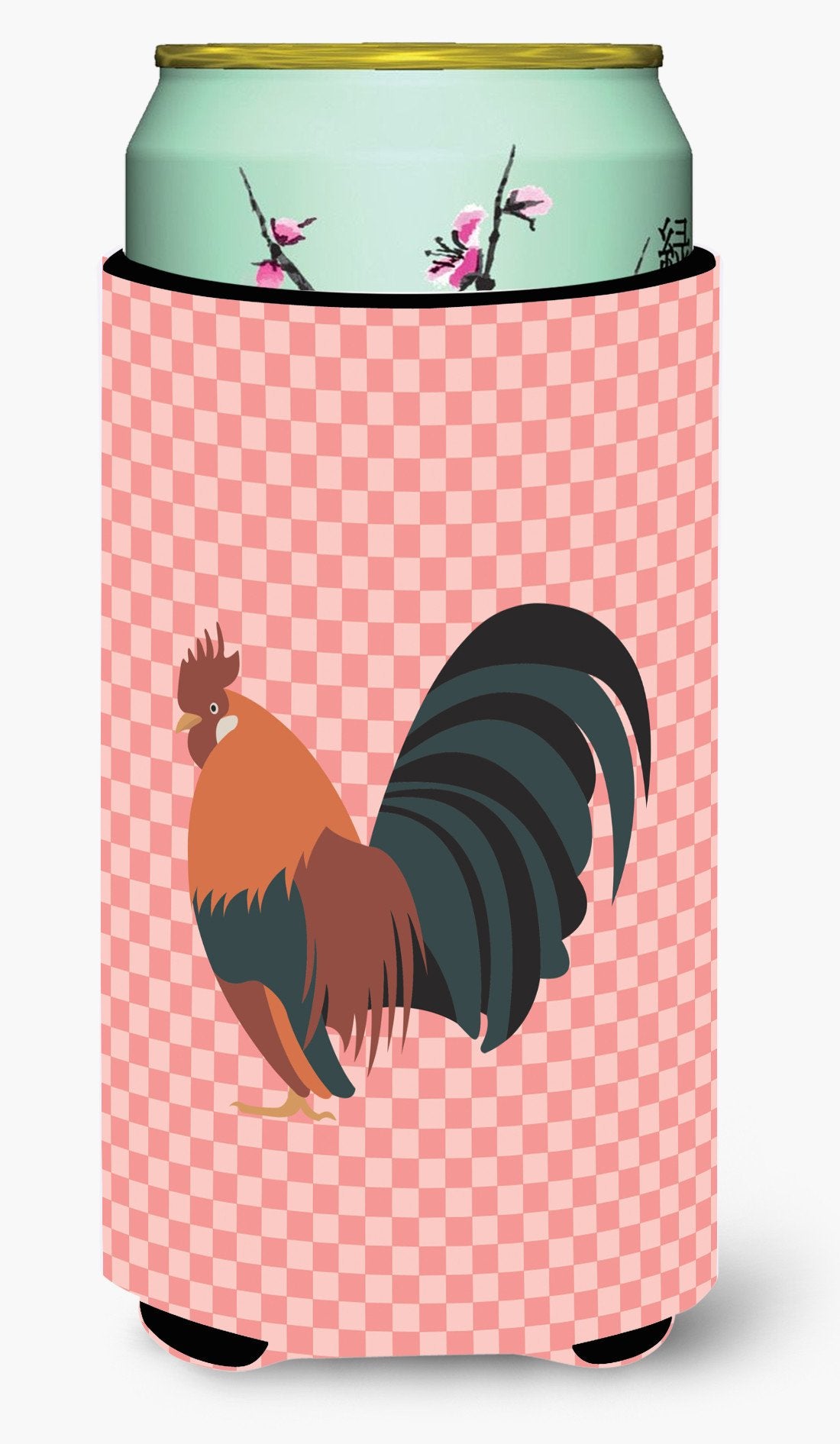 Dutch Bantam Chicken Pink Check Tall Boy Beverage Insulator Hugger BB7836TBC by Caroline's Treasures