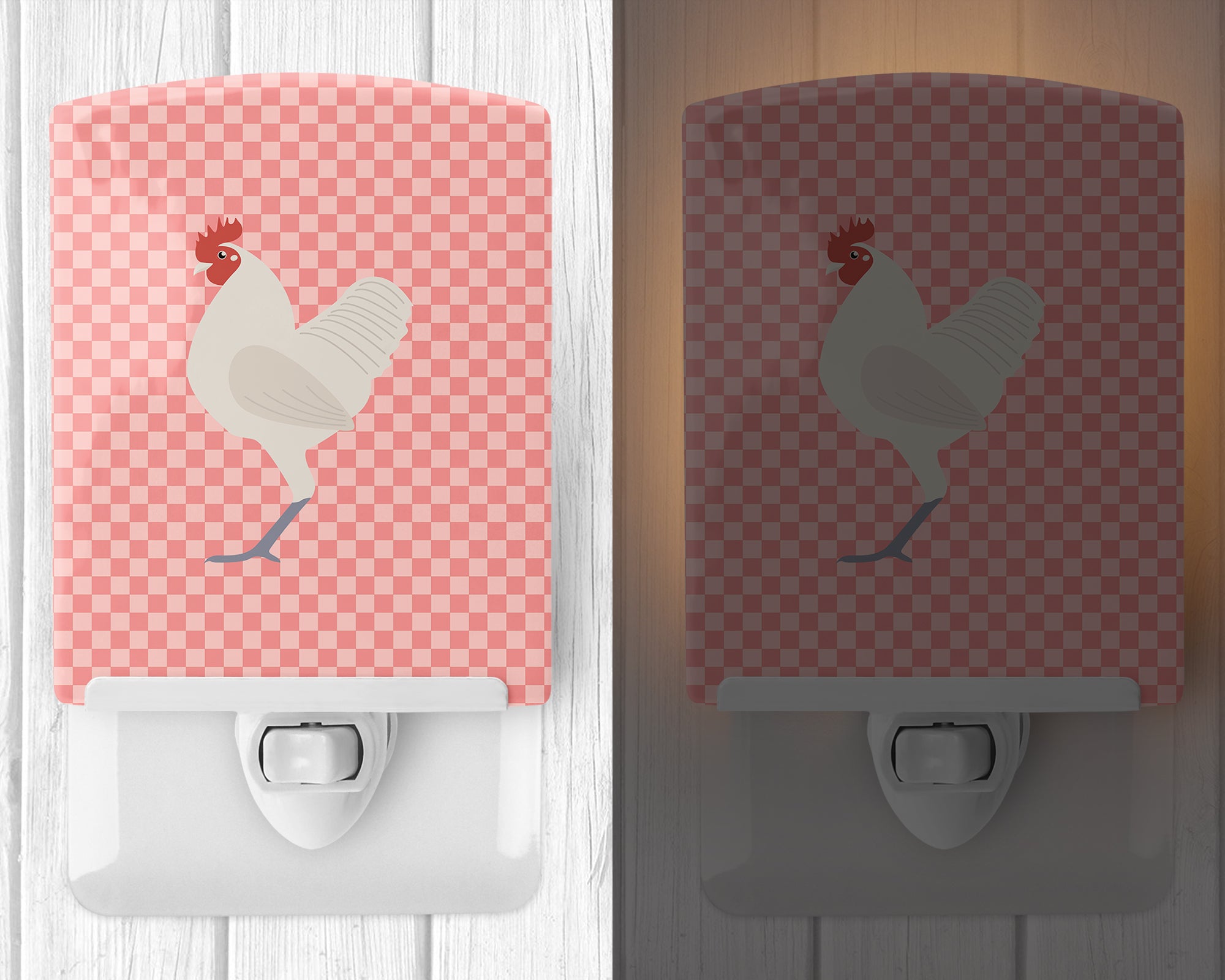 German Langshan Chicken Pink Check Ceramic Night Light BB7837CNL - the-store.com