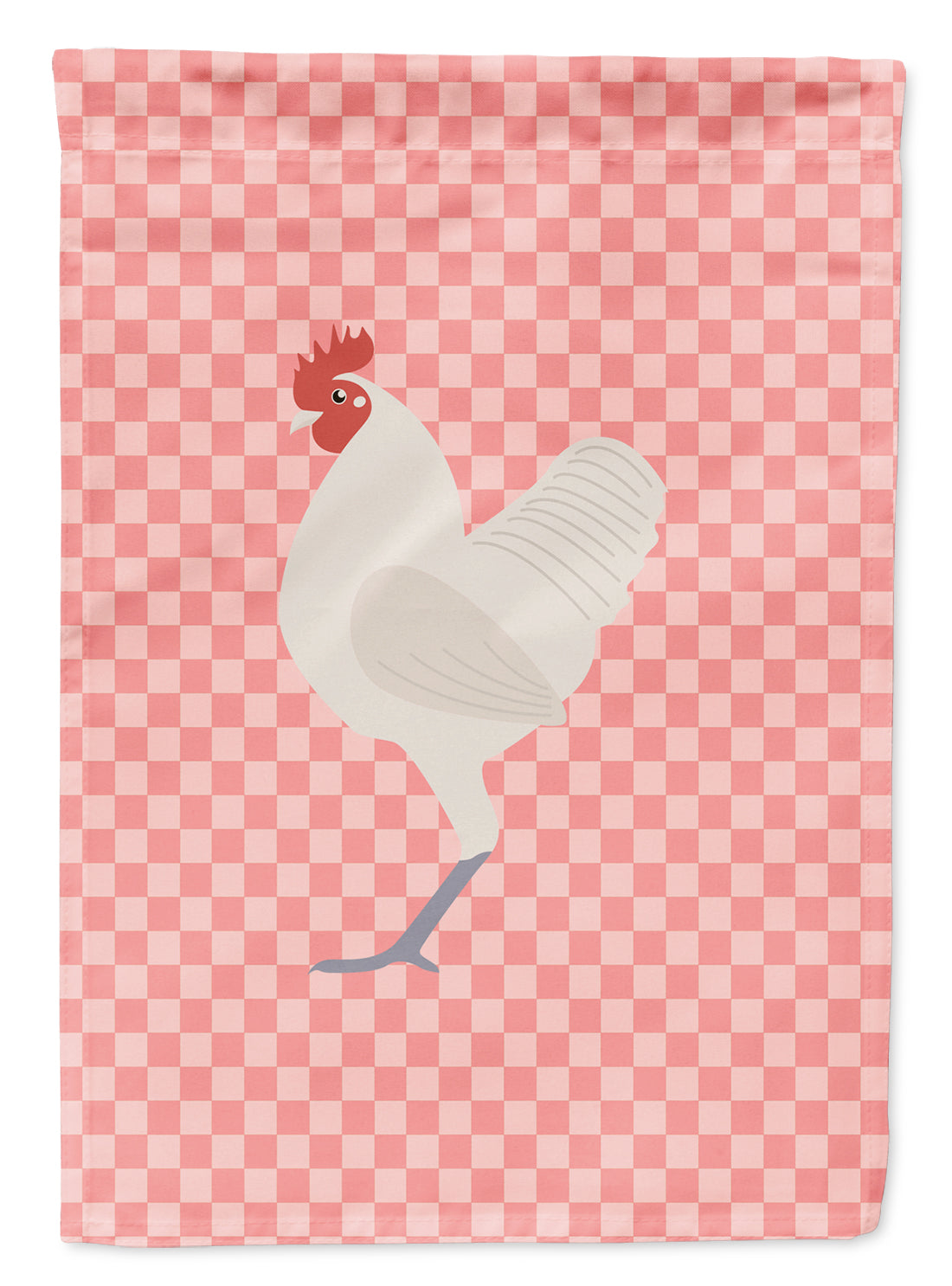 German Langshan Chicken Pink Check Flag Garden Size  the-store.com.