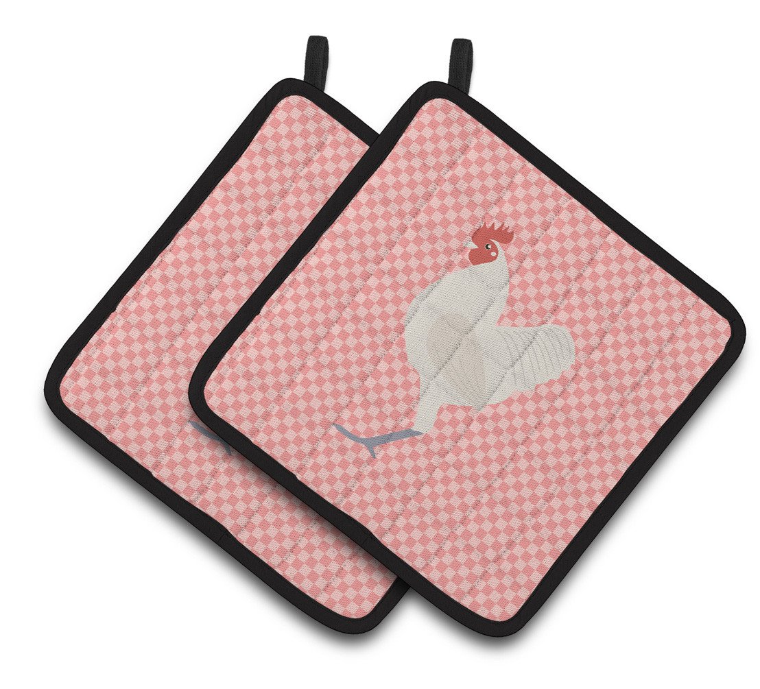 German Langshan Chicken Pink Check Pair of Pot Holders BB7837PTHD by Caroline's Treasures