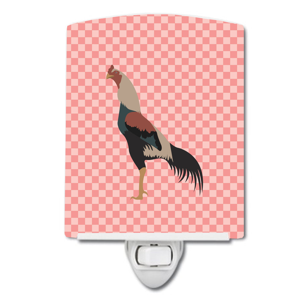 Kulang Chicken Pink Check Ceramic Night Light BB7838CNL - the-store.com