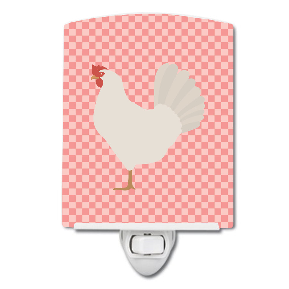 Leghorn Chicken Pink Check Ceramic Night Light BB7840CNL - the-store.com