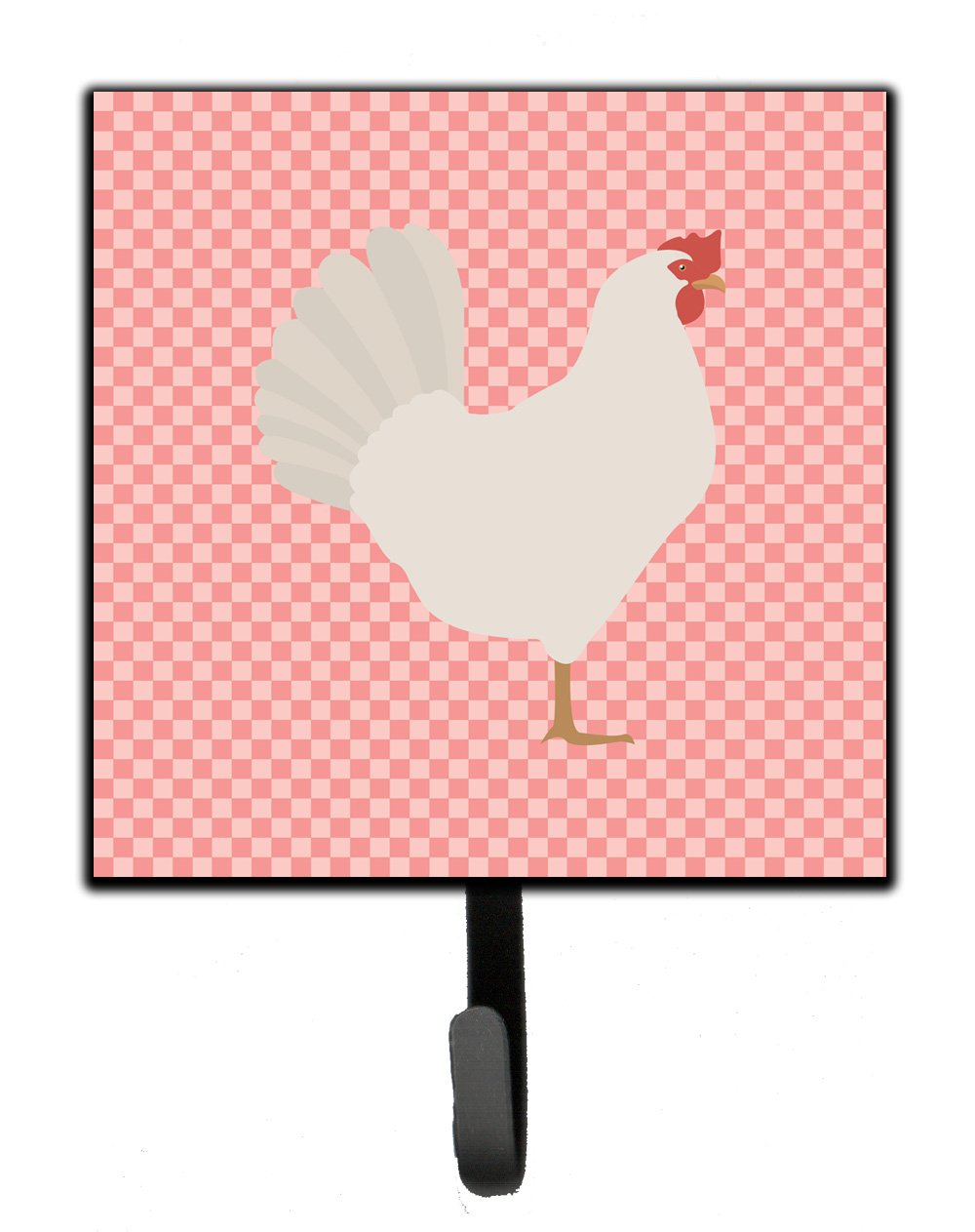 Leghorn Chicken Pink Check Leash or Key Holder by Caroline&#39;s Treasures