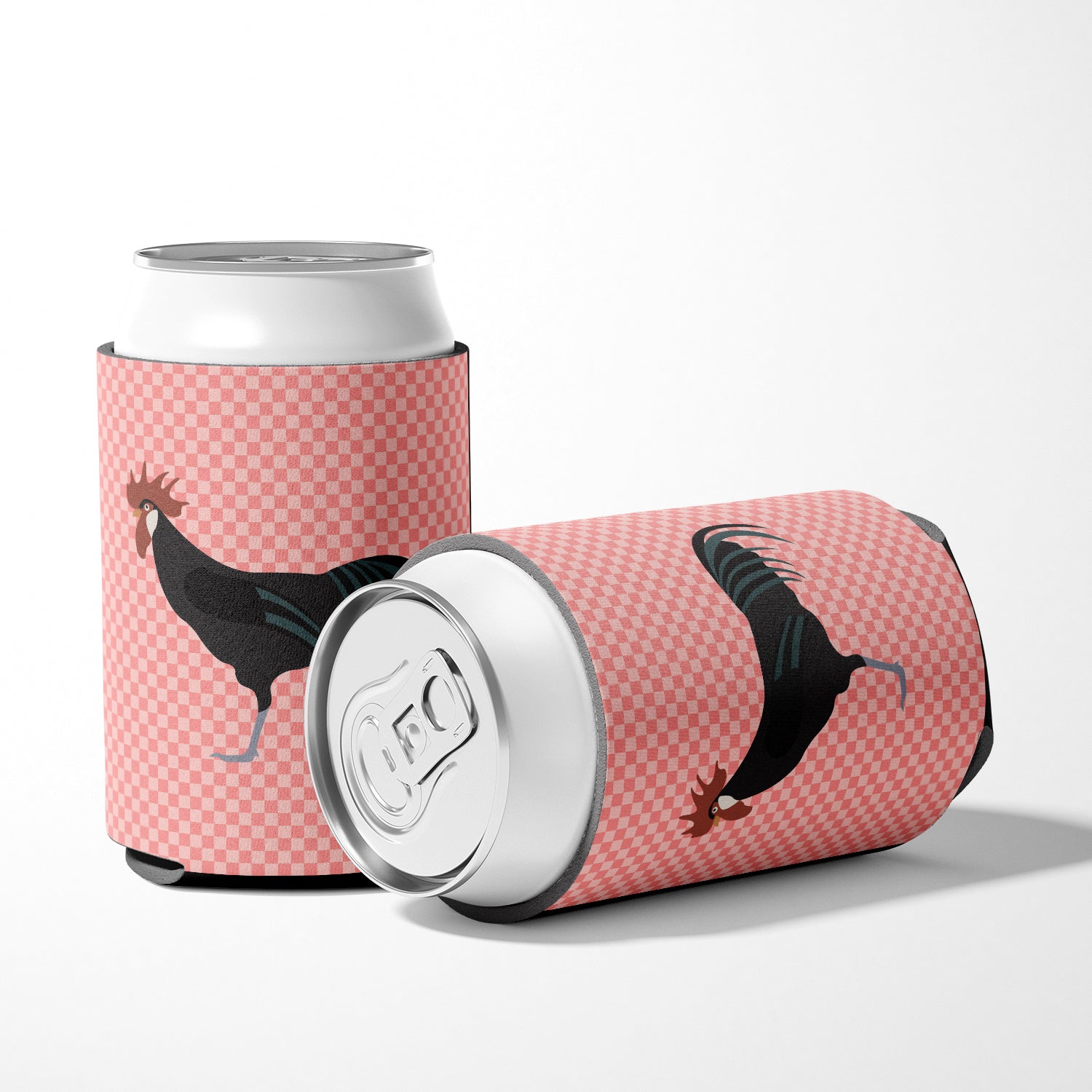 Minorca Ctalalan Chicken Pink Check Can or Bottle Hugger BB7841CC  the-store.com.