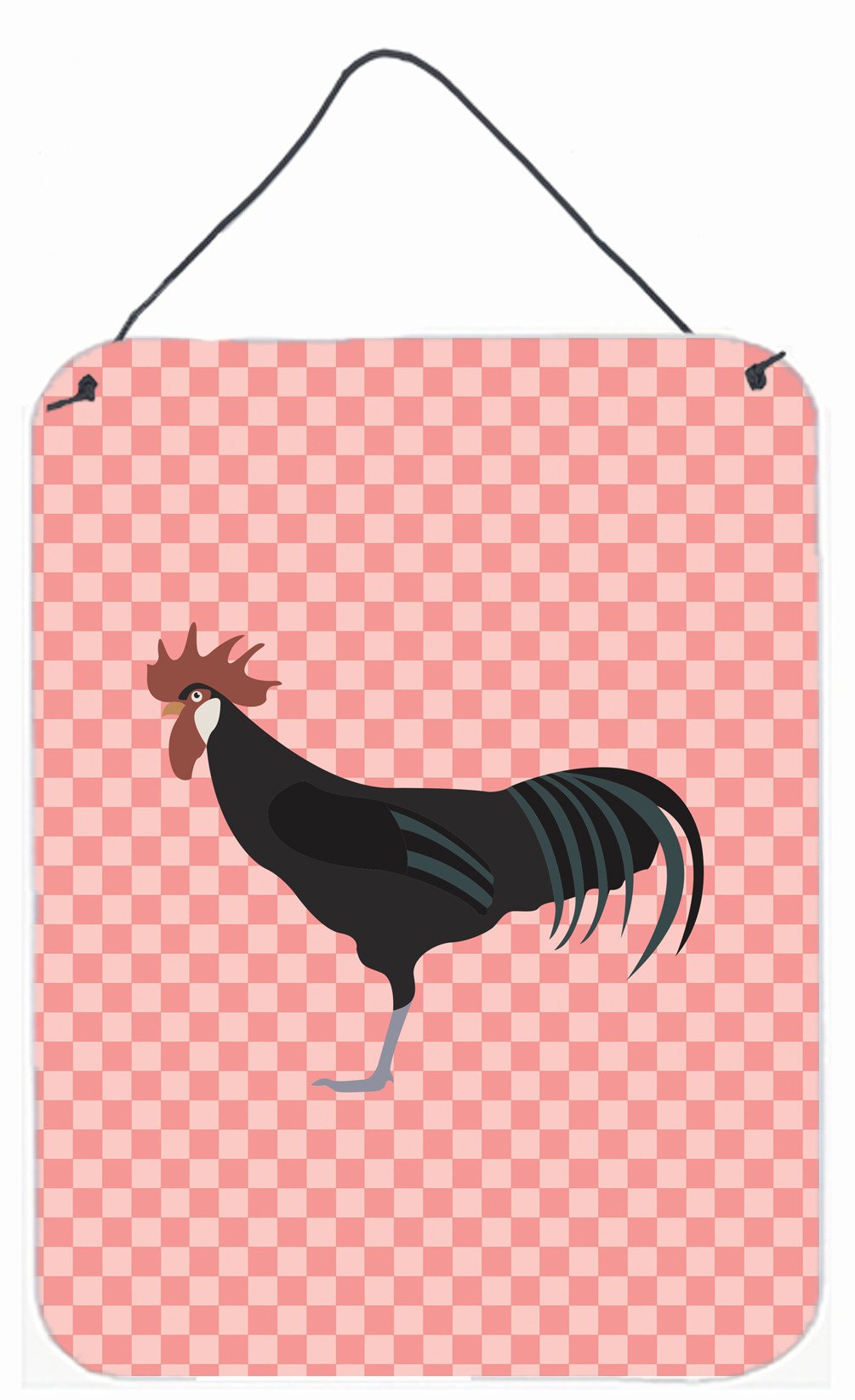 Minorca Ctalalan Chicken Pink Check Wall or Door Hanging Prints BB7841DS1216 by Caroline's Treasures