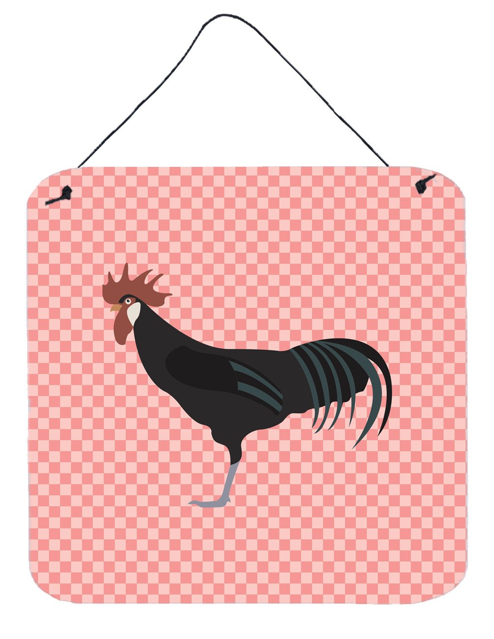 Minorca Ctalalan Chicken Pink Check Wall or Door Hanging Prints BB7841DS66 by Caroline's Treasures