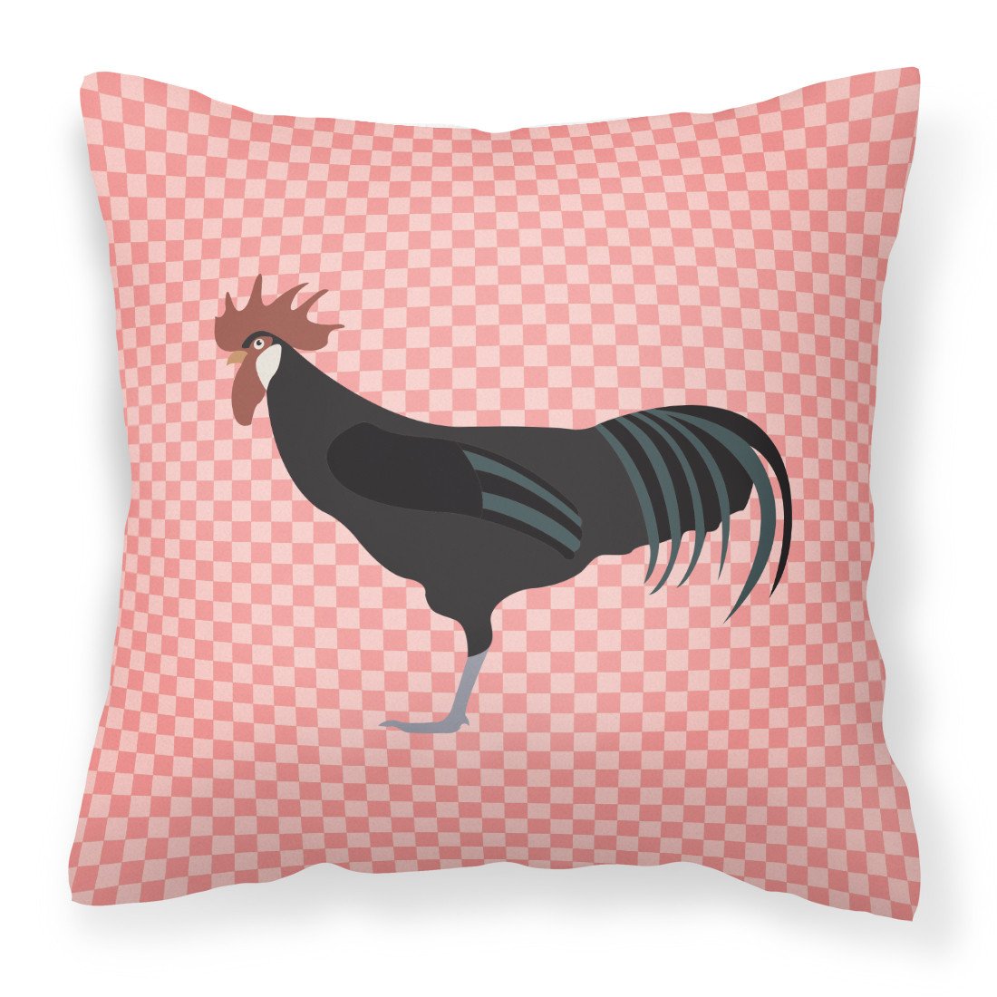 Minorca Ctalalan Chicken Pink Check Fabric Decorative Pillow BB7841PW1818 by Caroline's Treasures