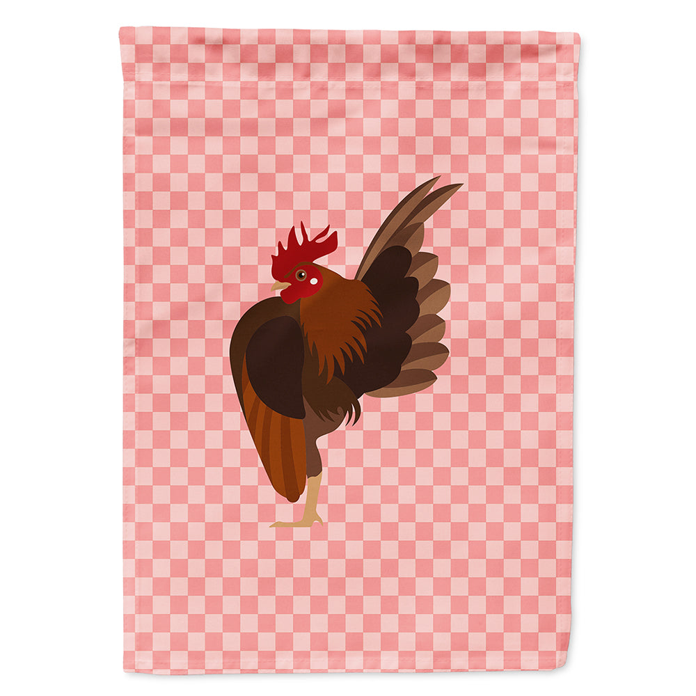 Malaysian Serama Chicken Pink Check Flag Canvas House Size BB7842CHF  the-store.com.