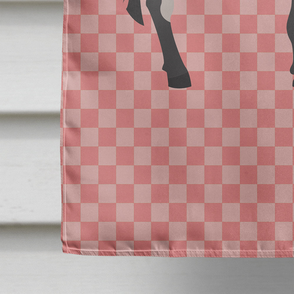 American Mammoth Jack Donkey Pink Check Flag Canvas House Size BB7844CHF  the-store.com.