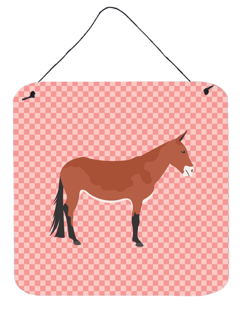 Mule Pink Check Wall or Door Hanging Prints BB7845DS66 by Caroline's Treasures