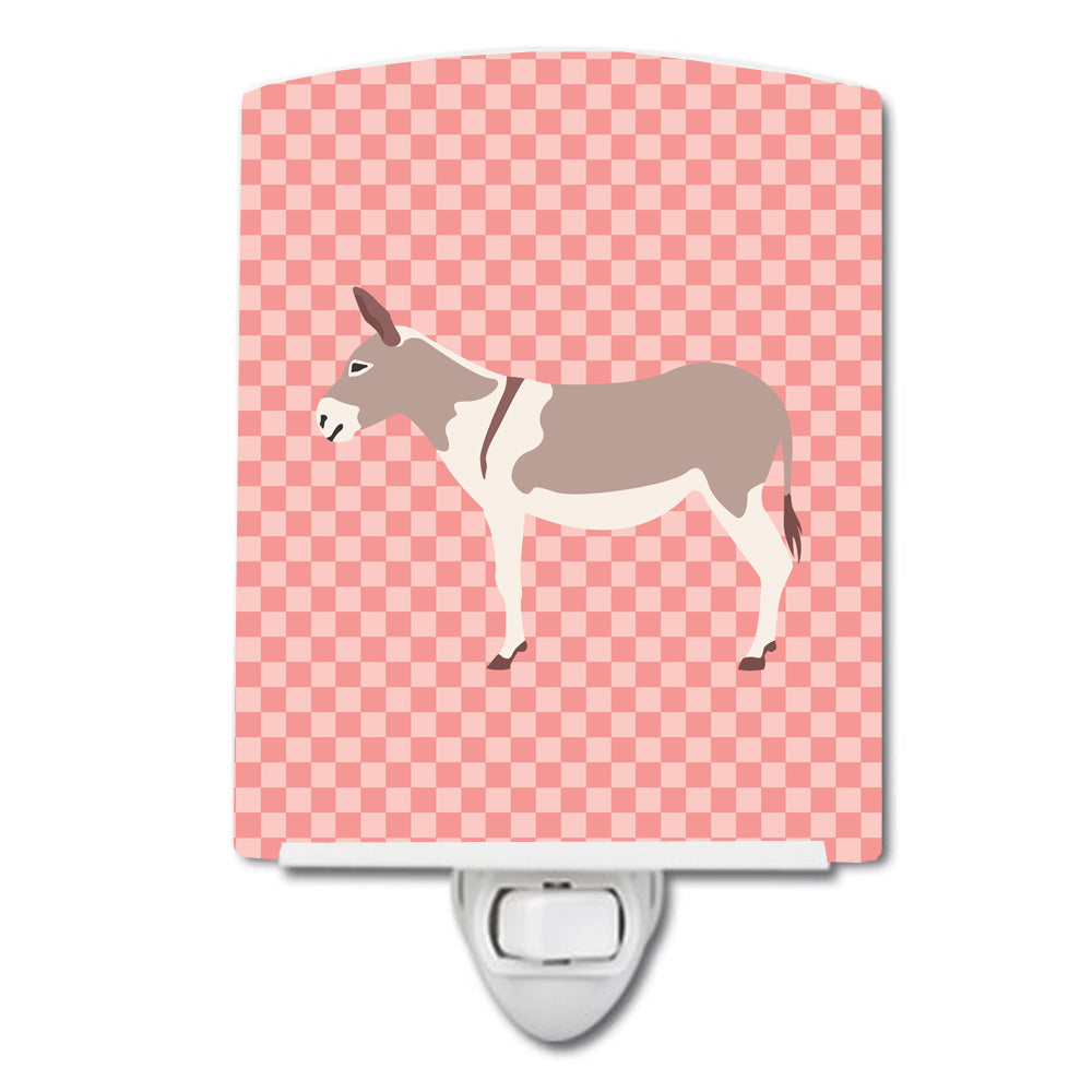 Australian Teamster Donkey Pink Check Ceramic Night Light BB7846CNL - the-store.com