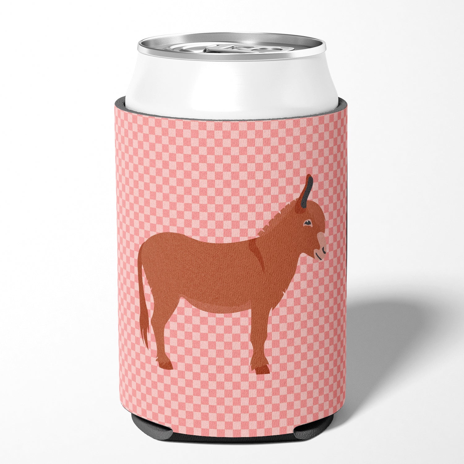 Irish Donkey Pink Check Can or Bottle Hugger BB7848CC  the-store.com.