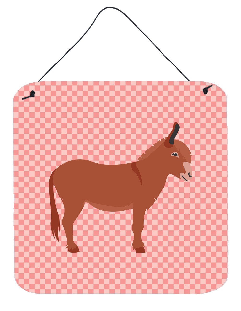 Irish Donkey Pink Check Wall or Door Hanging Prints BB7848DS66 by Caroline's Treasures