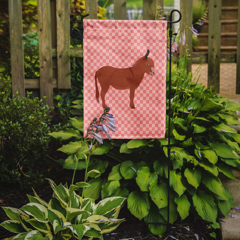 Irish Donkey Pink Check Flag Garden Size  the-store.com.