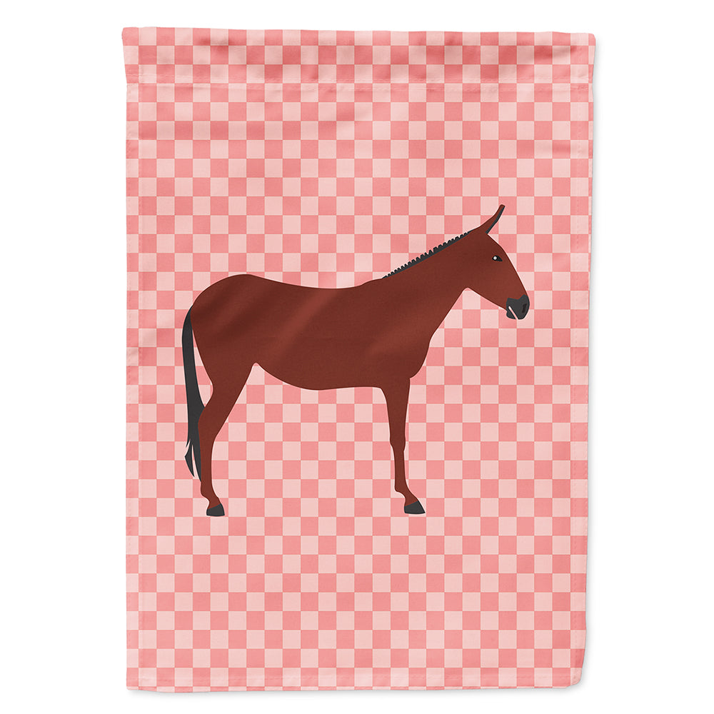 Hinny Horse Donkey Pink Check Flag Canvas House Size BB7850CHF  the-store.com.