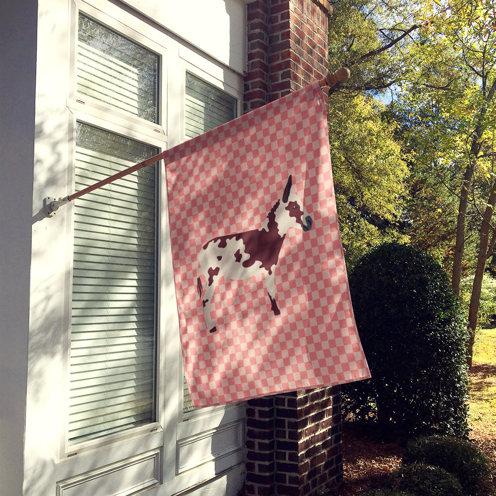 American Spotted Donkey Pink Check Flag Canvas House Size BB7851CHF  the-store.com.