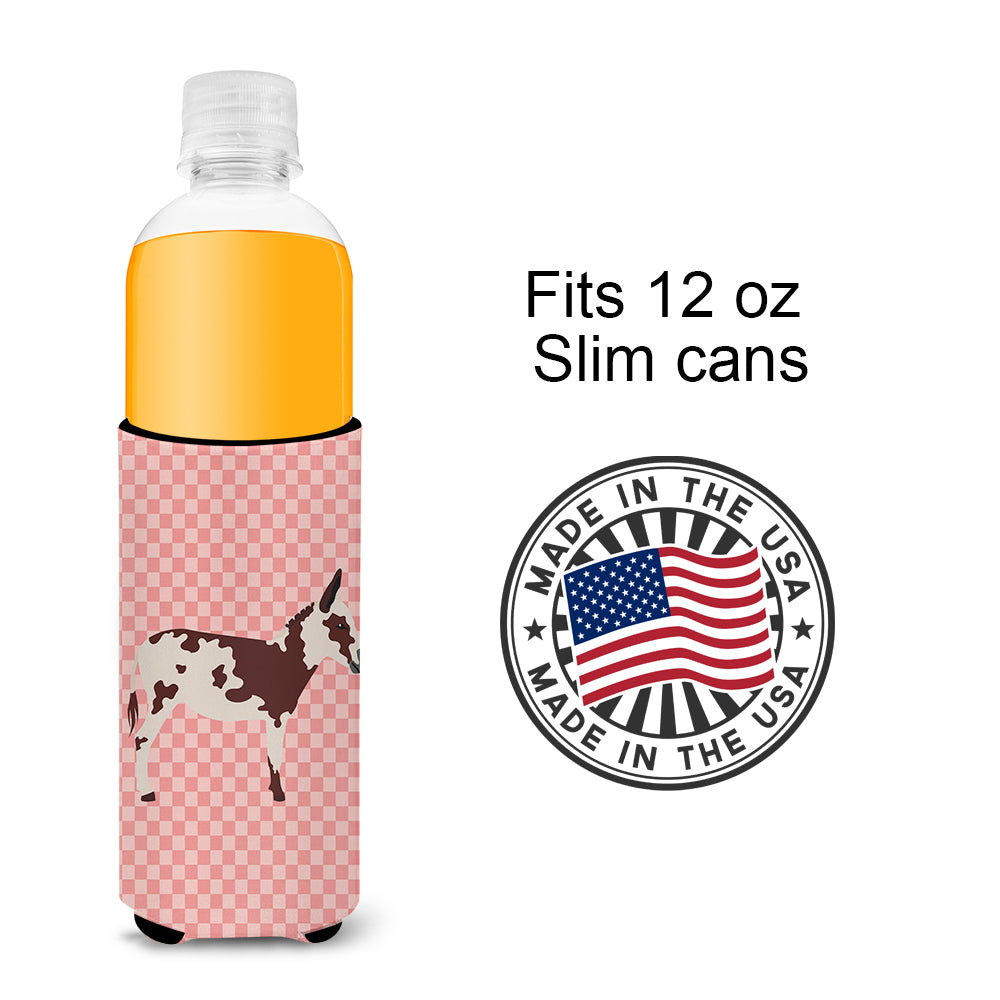 American Spotted Donkey Pink Check  Ultra Hugger for slim cans  the-store.com.