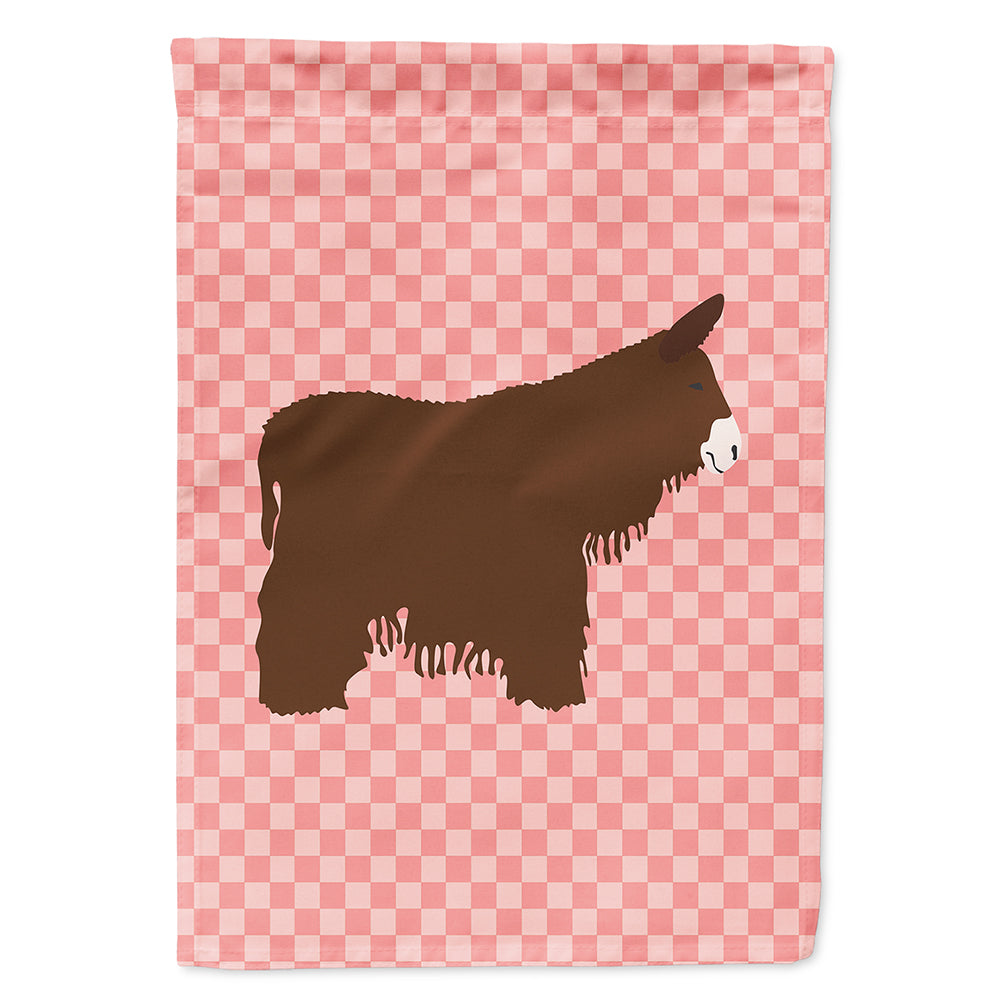 Poitou Poiteuin Donkey Pink Check Flag Canvas House Size BB7852CHF  the-store.com.