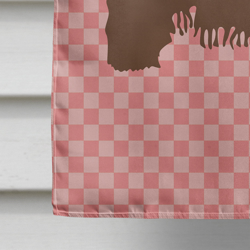 Poitou Poiteuin Donkey Pink Check Flag Canvas House Size BB7852CHF  the-store.com.