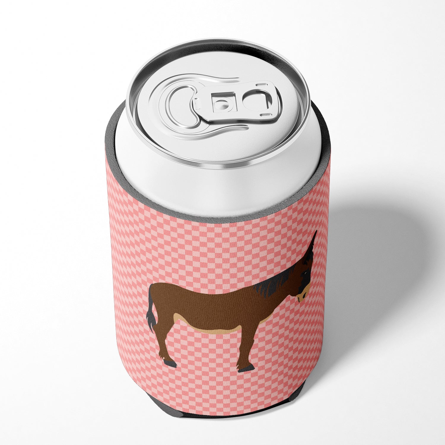 Zamorano-Leones Donkey Pink Check Can or Bottle Hugger BB7853CC  the-store.com.