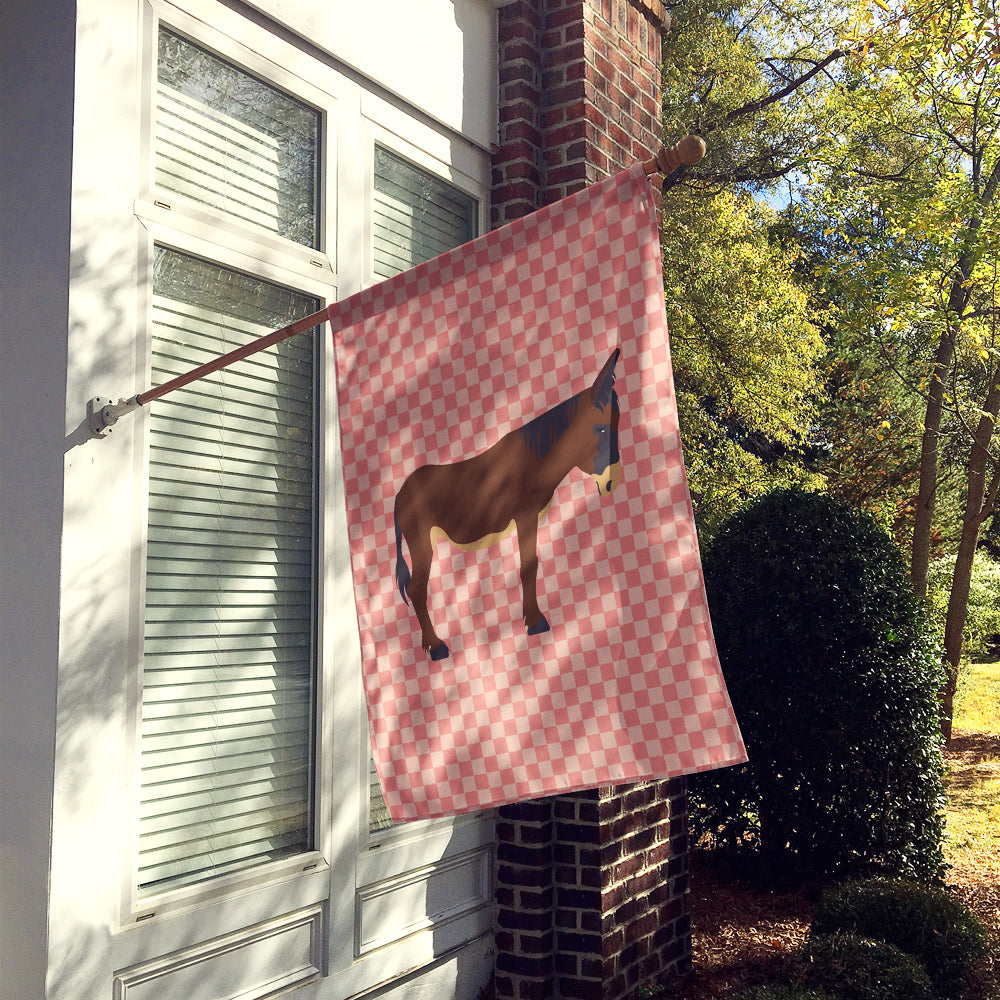 Zamorano-Leones Donkey Pink Check Flag Canvas House Size BB7853CHF  the-store.com.