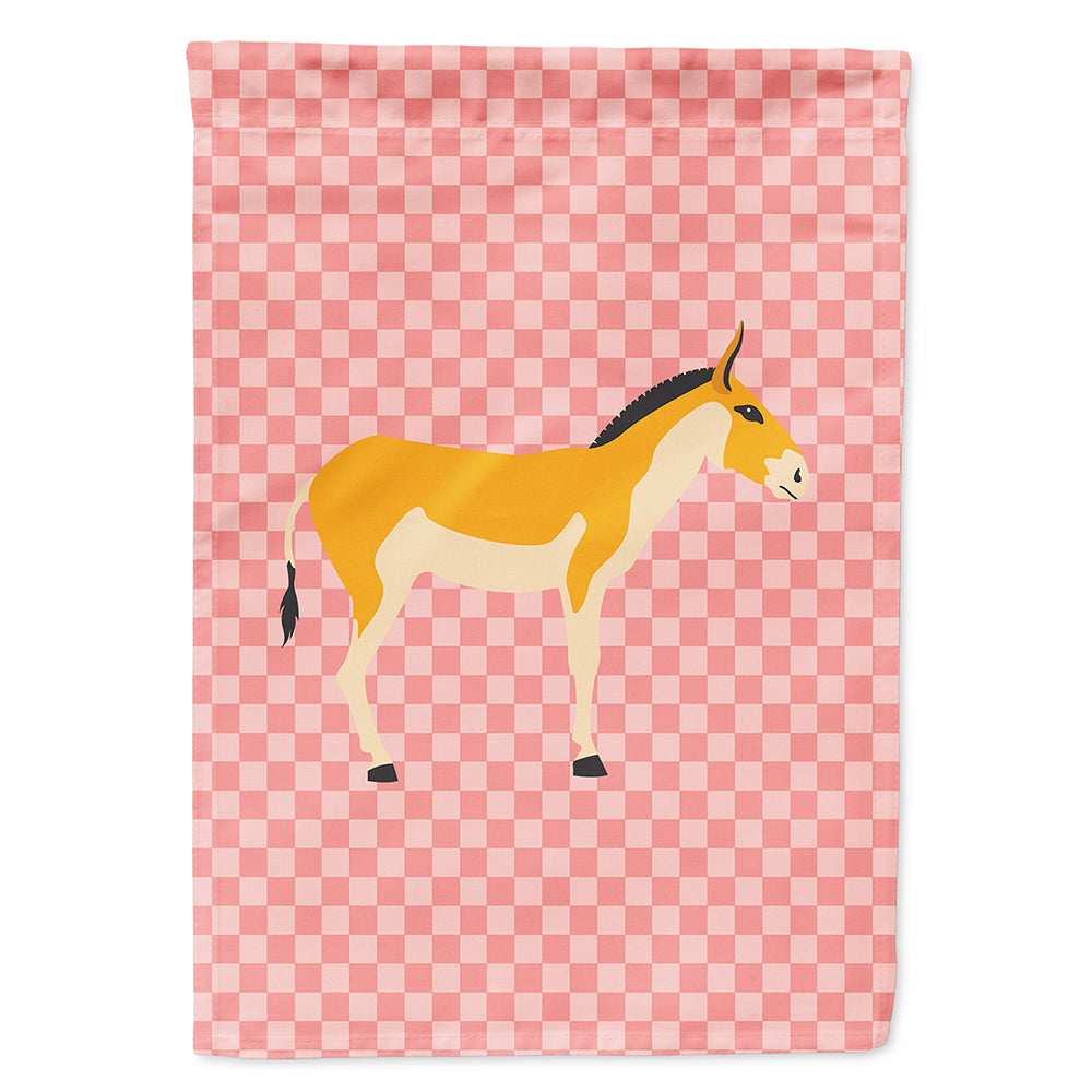 Turkmenian Kulan Donkey Pink Check Flag Canvas House Size BB7854CHF  the-store.com.