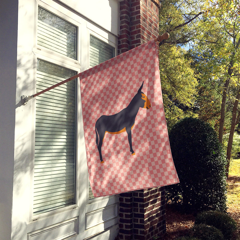 Catalan Donkey Pink Check Flag Canvas House Size BB7855CHF  the-store.com.