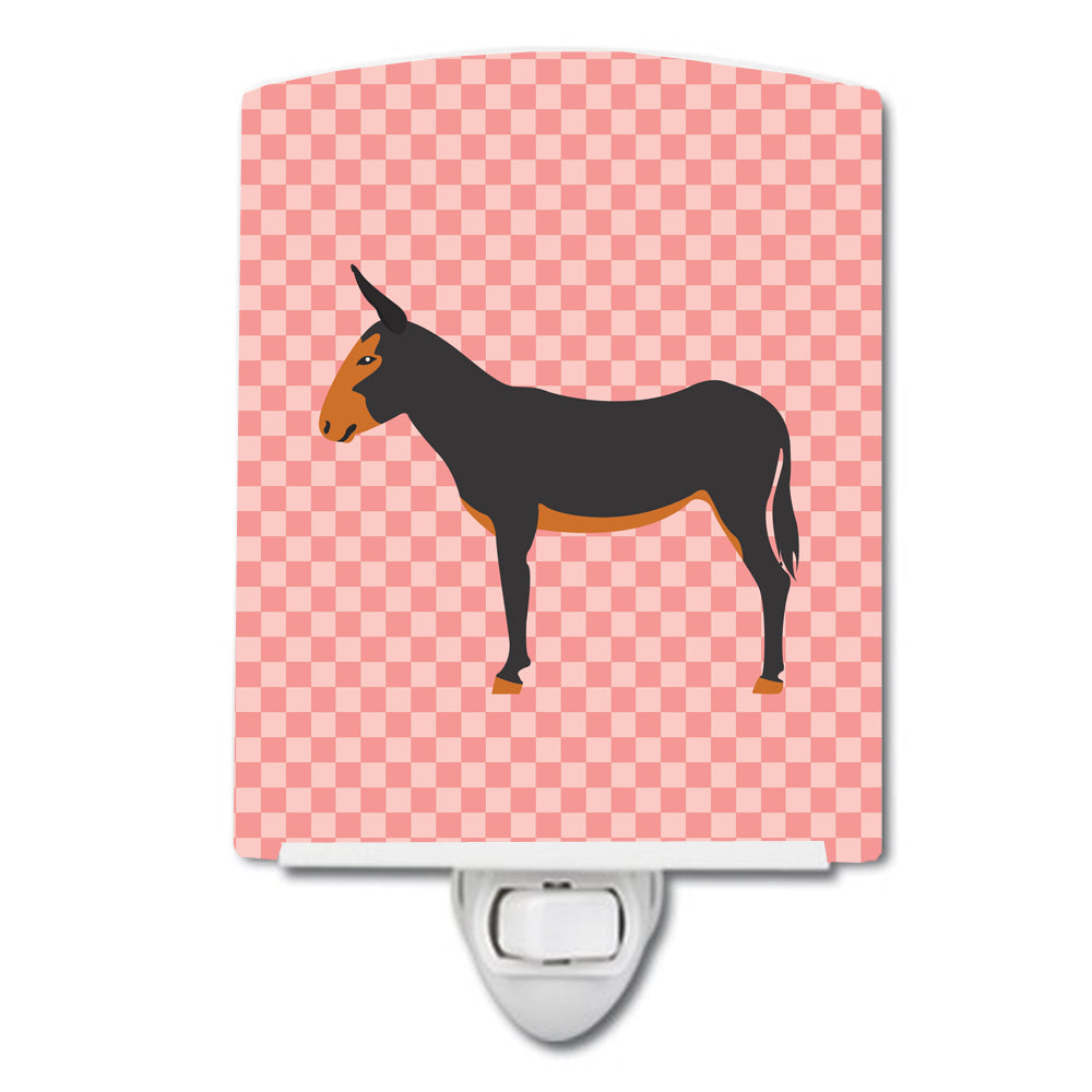 Catalan Donkey Pink Check Ceramic Night Light BB7855CNL - the-store.com