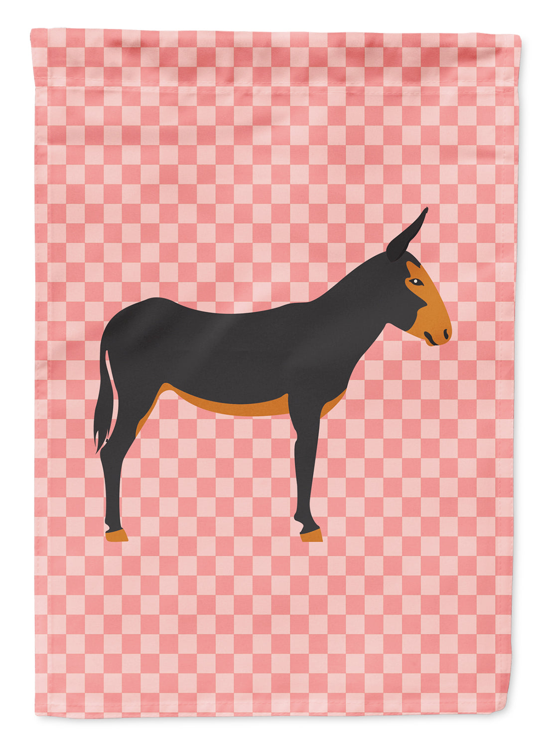 Catalan Donkey Pink Check Flag Garden Size  the-store.com.