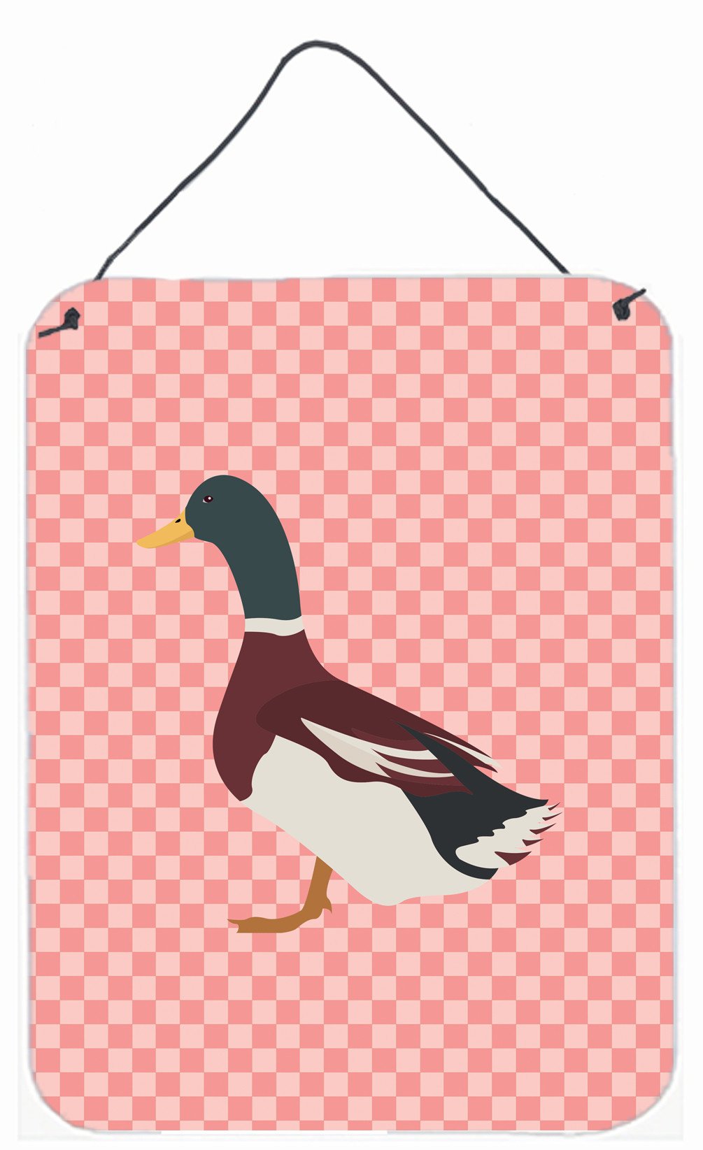 Rouen Duck Pink Check Wall or Door Hanging Prints BB7856DS1216 by Caroline&#39;s Treasures