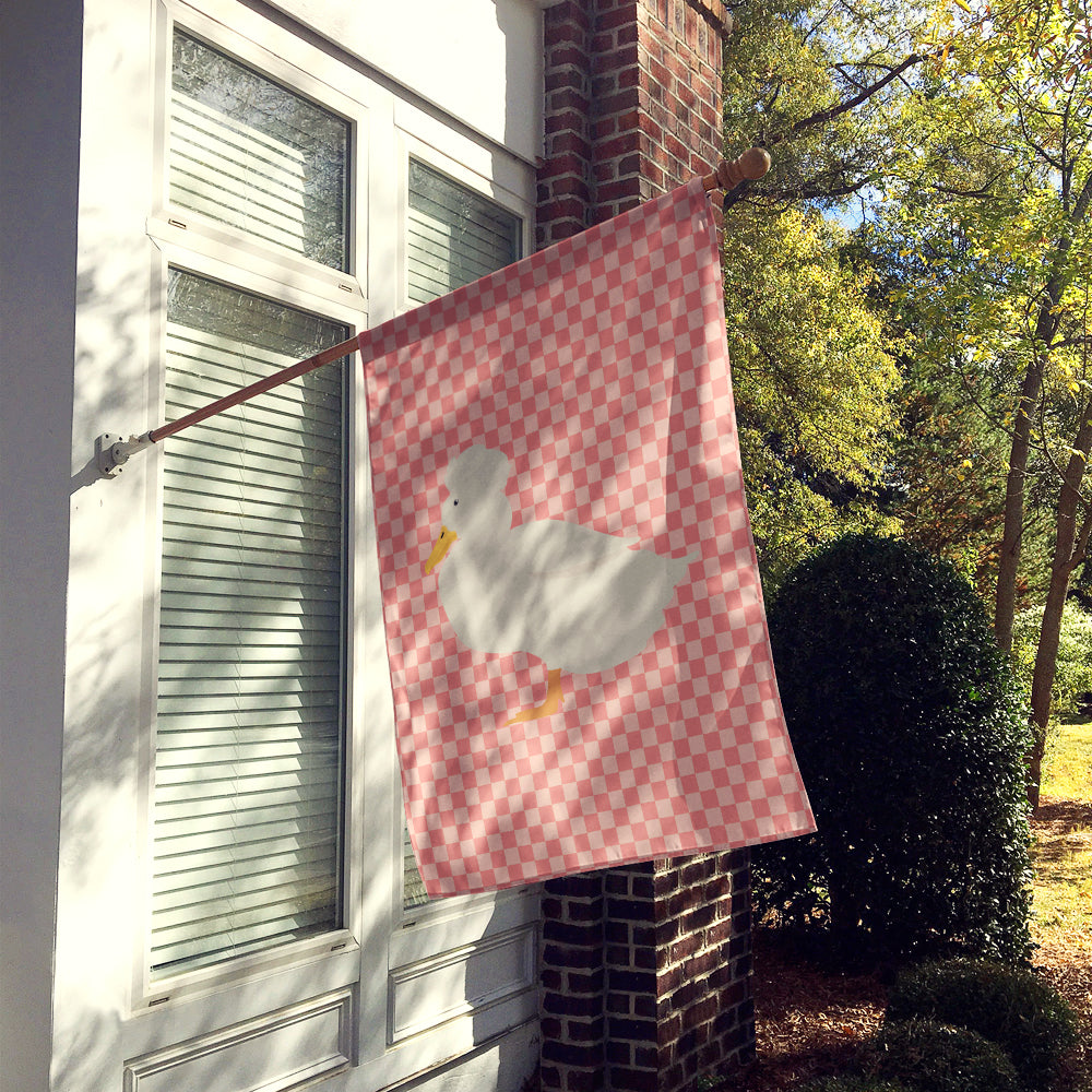 Crested Duck Pink Check Flag Canvas House Size BB7857CHF  the-store.com.