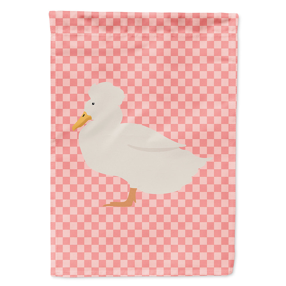 Crested Duck Pink Check Flag Canvas House Size BB7857CHF  the-store.com.