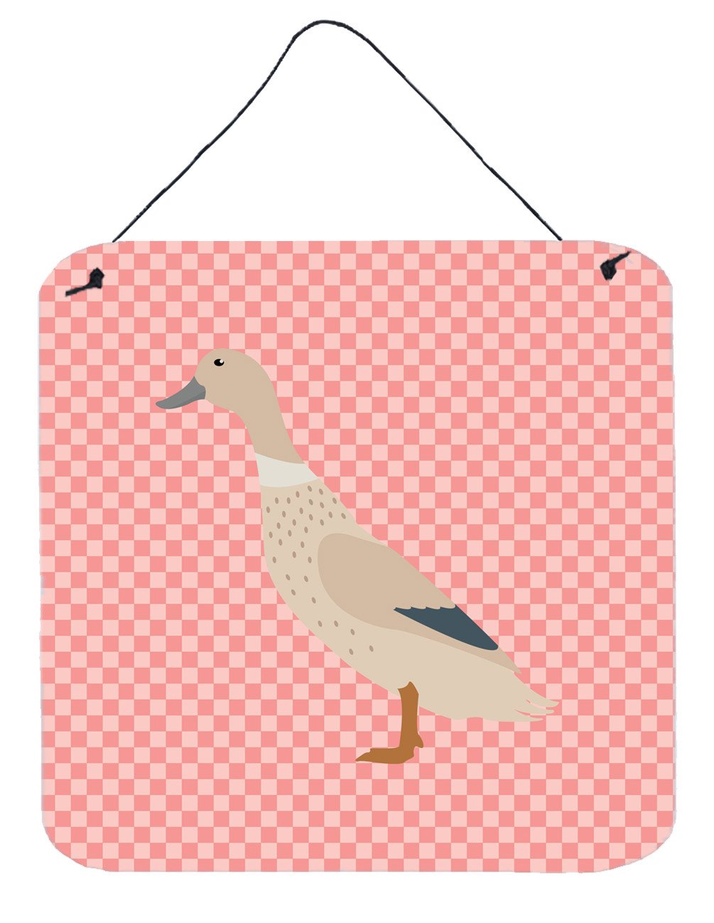 West Harlequin Duck Pink Check Wall or Door Hanging Prints BB7858DS66 by Caroline&#39;s Treasures