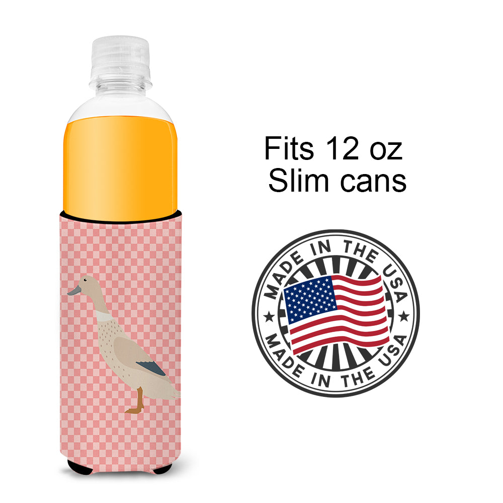 West Harlequin Duck Pink Check  Ultra Hugger for slim cans  the-store.com.