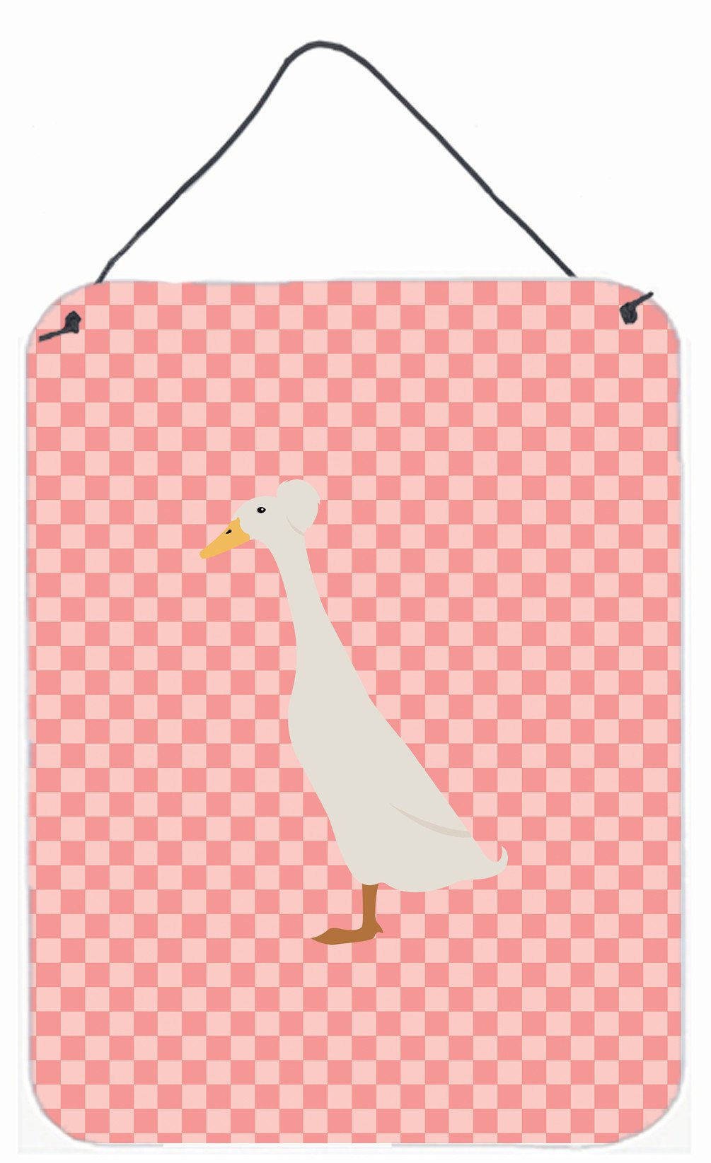 Bali Duck Pink Check Wall or Door Hanging Prints BB7859DS1216 by Caroline&#39;s Treasures