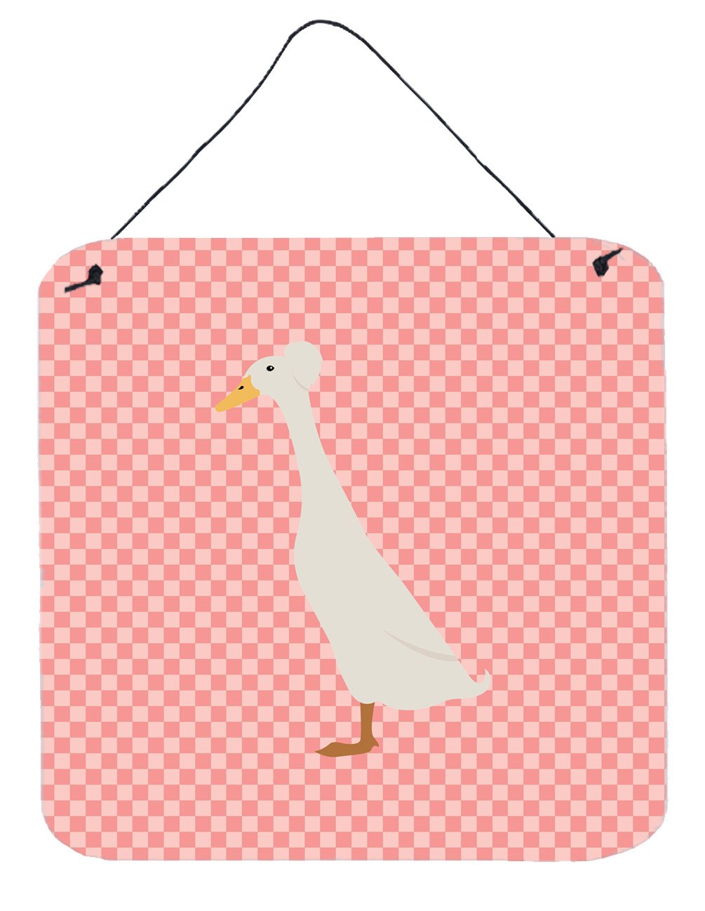 Bali Duck Pink Check Wall or Door Hanging Prints BB7859DS66 by Caroline's Treasures